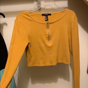 mustard yellow long sleeve top